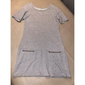 G.H. Bass & Co. Women's Grey 100% Cotton Casual Dress With Zipper Pockets